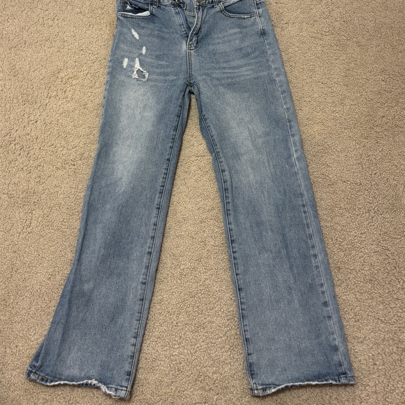 Stylish Light Blue Women's Straight Leg Jeans - Picture 2 of 2